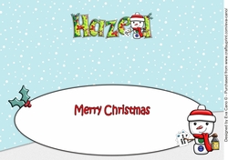 Jolly Snowman with letters to Santa HAZEL large dl insert
