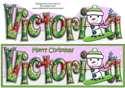 Jolly Snowman Snowboarding VICTORIA large dl