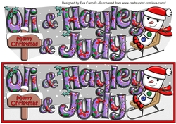 Jolly Snowman on Sledge OLI & HAYLEY & JUDY large dl