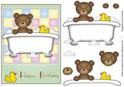 Bath Time for Teddy – Decoupage