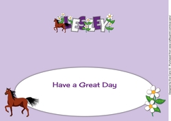 Horse and Flowers LESLEY large dl insert