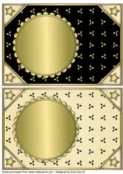 Christmas Blank Card Fronts Black and Cream