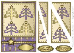 Funky Christmas Trees Card Front Lilac