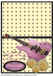 Pink Bass Guitar Over the Edge