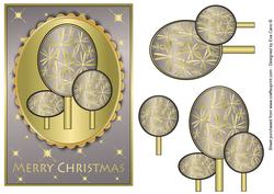 Modern Christmas Trees Decoupage Grey