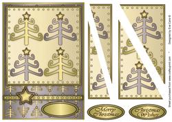 Funky Christmas Trees Card Front Grey