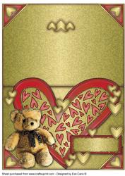 Teddy Bear and Heart Over the Edge