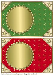 Christmas Blank Card Fronts Red and Green