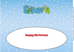 Christmas Dinosaurs with Christmas pudding and present SILVER large dl insert
