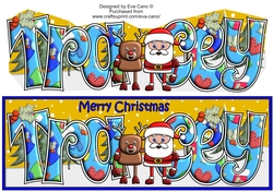 Smiley Santa and Rudolf best friends TRACEY large dl