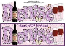 Malbec Wine, Sunglasses & Butterflies DENISE 60th large dl