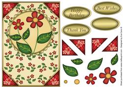 Red Flowers Card Front