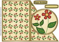 Red Flowers Cut and Fold