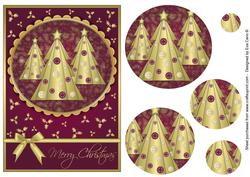 Buttons Christmas Trees Ii Pyramid Burgundy