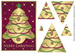 Golden Christmas Tree Pyramid (burgundy)