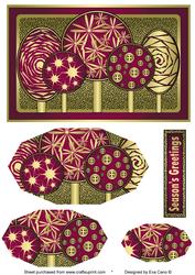 Metallic Forest Pyramid Burgundy