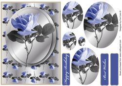 Rose Pyramid in Blue and Grey