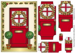 Christmas Door with Wreath