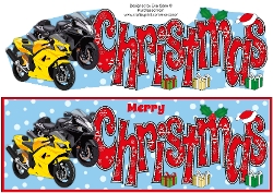 Christmas Motorbikes CHRISTMAS large dl