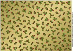 Christmas Holly Backing Paper (gold)