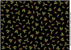 Christmas Holly Backing Paper (black)