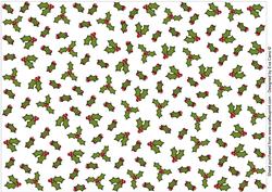 Christmas Holly Backing Paper (white)