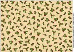 Christmas Holly Backing Paper (cream)