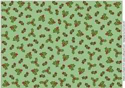 Christmas Holly Backing Paper (light Green)