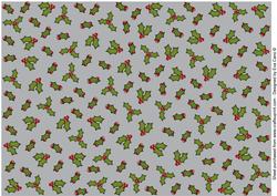 Christmas Holly Backing Paper (grey)