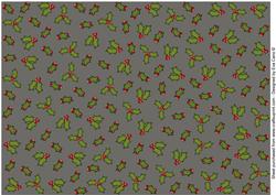 Christmas Holly Backing Paper (medium Grey)