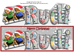 3D Gingerbread People Sledging RUDI large dl