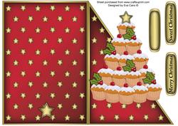 Cupcake Christmas Tree Cut and Fold