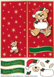 Christmas Teddy Dl Cut and Fold