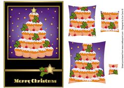 Cupcake Christmas Tree Pyramid (dark Purple)
