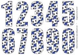 Big Numbers with Football Pattern (blue)