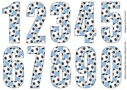 Big Numbers with Football Pattern (sky Blue)