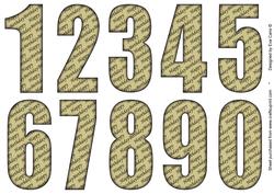 Big Numbers with Happy Birthday Pattern (khaki)