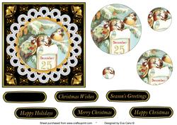 Vintage Christmas Birds Topper