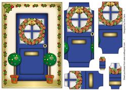 Christmas Door with Wreath 2