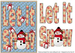 Let It Snow Card Front with Decoupage