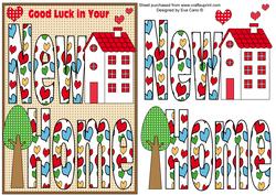 New Home Card Front with Decoupage