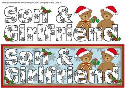 Christmas Teddies Son and Girlfriend Large Dl