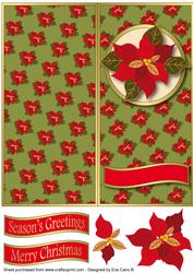 Poinsettia Dl Cut and Fold (olive)