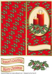 Christmas Candles Cut and Fold (red)
