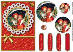 Vintage Christmas Kids Pyramid (red)