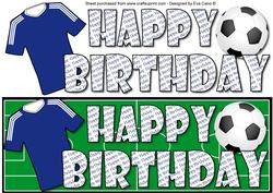 Football Fan Birthday (blue) Large Dl