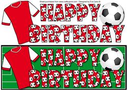 Football Fan Birthday (red & White) Large Dl
