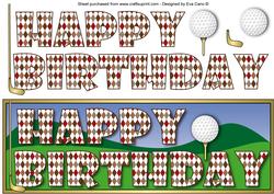 Happy Birthday Golf Large Dl