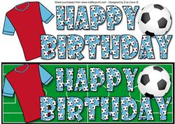 Football Fan Birthday (wine & Blue 2) Large Dl