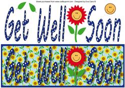 Get Well Soon with Flower Large Dl